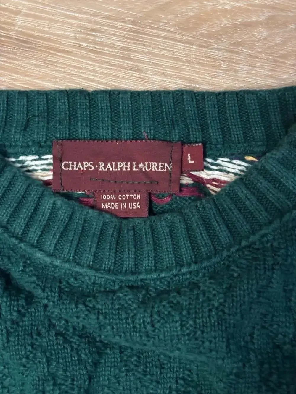 Rare Vintage Chaps Ralph Lauren Cotton Fair Isle Stripe Sweater